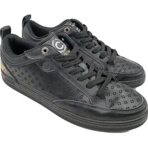 Coogi men’s black leather vintage sporty casual sneakers Sz 8